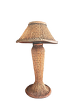 Vintage Boho Chic Wicker Tall Table Lamp