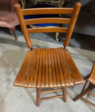 Pair of 1970s Wooden Slat Swivel Bar Stools