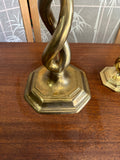 Pair of Vintage Brass Spiral Table Lamps