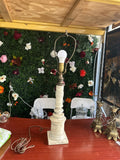 Antique White Marble Tall Detailed Table Lamp