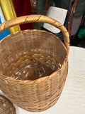 Handmade Vintage Large Wicker Basket With Matching Lid