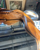 1970s Medium Size Intricate Octopus Hand Carved Wooden Mirror