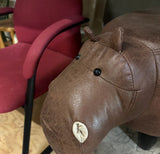 Small Leather Hippo Style Ottoman