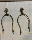 Pair of Brass Lamp Harps and Finials