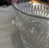 Large Glass Etched Decorative Bowl