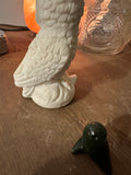 Pair of Ceramic and Stone Owl Figurines