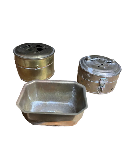 Collection of Small Brass Boxes and Bowl- Set of 3