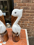 Pair of Wooden Painted Nautical Pelicans