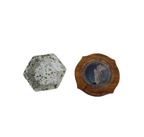 Instant Collection of Ashtrays, Splatter Art and Yellowstone National Park- A Pair