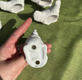 Collection of White Ceramic Chicken Napkin Rings- Set of 6