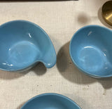 Trio of Small Blue Ceramic Bowls