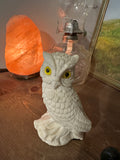 Pair of Ceramic and Stone Owl Figurines