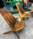 Collection of Vintage Wooden Foldable Low Chairs