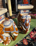 Pair of Ceramic Elephant Planters