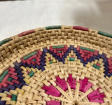 Large Wicker Colorful Woven Spanish Style Decorative Tray