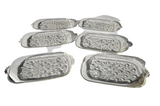 Teardrop Relief, Appetizer, Crystal Plates- Set of 6