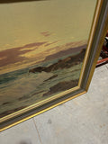Large Seascape Ocean Print in Gold Frame