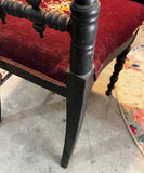 Vintage Needlepoint Chair With Wooden Hand Carved Accents