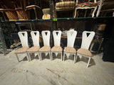 Post Modern Art Deco Ribbon Chairs With Leopard Print- Set of 6