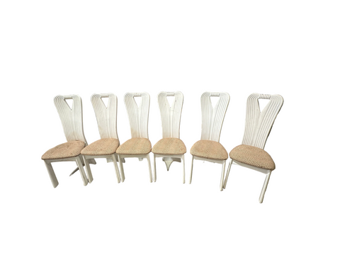 Post Modern Art Deco Ribbon Chairs With Leopard Print- Set of 6