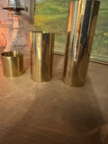 Trio of Brass Cylinder Candleholders