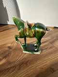 Small Green Ceramic Horse Figurine
