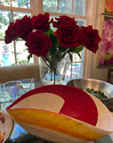 Yellow and Red Folded Murano Decorative Bowl