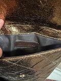 Gold Flat Mellow World Crossbody Purse With Buckle