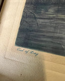 Vintage Signed Duck Painting, Titled "End of Day" in Frame