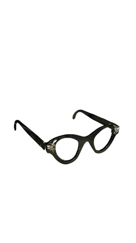 Ophthalmologist Funky Movie Prop, Handmade, Wooden Ebonized Jumbo Glasses Sculpture