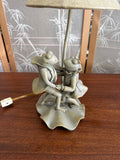 1970s Ceramic Vintage Dancing Frogs Table Lamp with Shade
