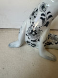 Ceramic Chinoiserie Painted Dolphin Figurine