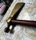 Brass Mid Century Axe With Wooden Handle
