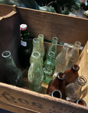 Large Vintage Wooden Sunkist Bottle Barrel and Bottles