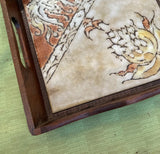 Wooden and Tile Italian Style Decorative Tray