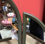 Antique Green Metal Vanity With Matching Seat