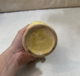 Small Handmade Yellow Ceramic Detailed Vase