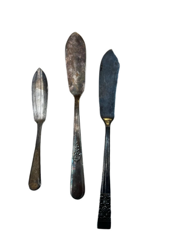 Trio of Silver Butter Knives