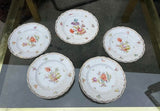 Collection of Saxonia German Floral Plates- Set of 5