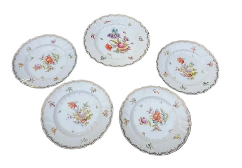 Collection of Saxonia German Floral Plates- Set of 5
