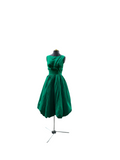 50's Emerald Green Vintage Dress With a Bow- Size Xs