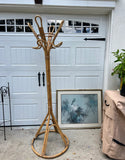 Vintage Handmade Bamboo Large Detailed Coat Rack