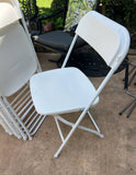 Rent Only- Folding White Chair Collection, Atlanta Area 40 Chairs Available