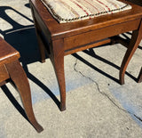 Vintage Wooden Dining Chairs With Studded Cushions- Set of 6