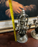 Pair of Vintage French Silver and Black Candelabras
