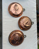 Copper Hand Hammered Wall Hangings Trio of Fish and Rooster