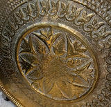 Gold Oversized Round Etched Tray, Wall Hanging/Table Top