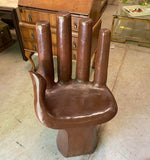 1970s Vintage Espresso Brown Wooden Hand Chair