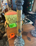 Pair of Vintage Metal Work Table Lamps With Leaf Accents