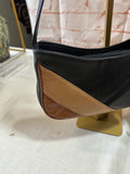 Small Brown and Black Leather Shoulder Bag